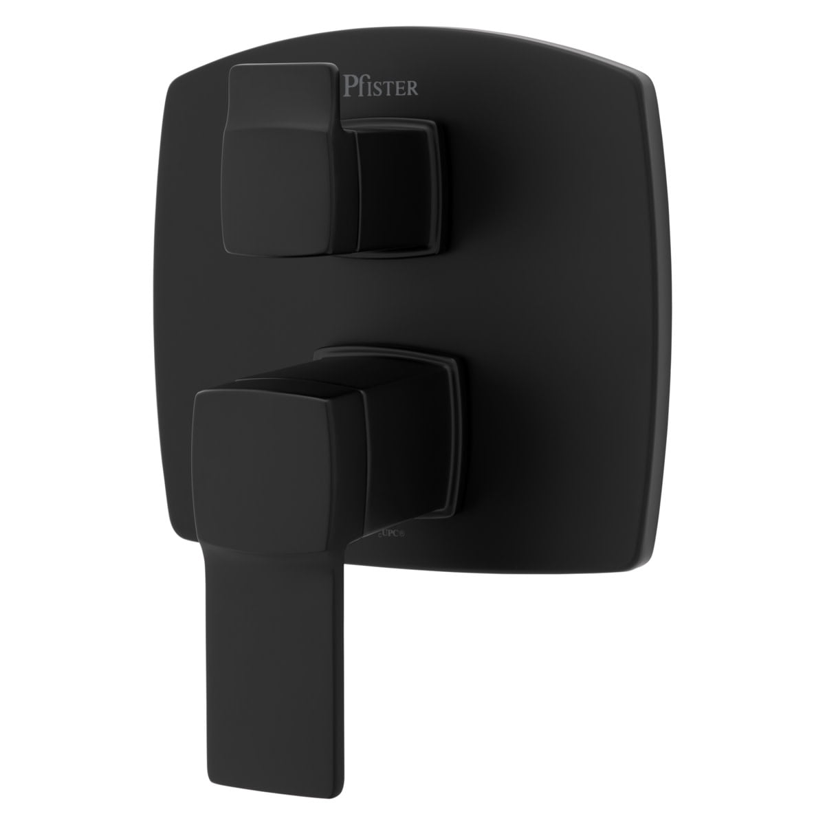 Matte Black Modern Lever Shower Diverter Trim