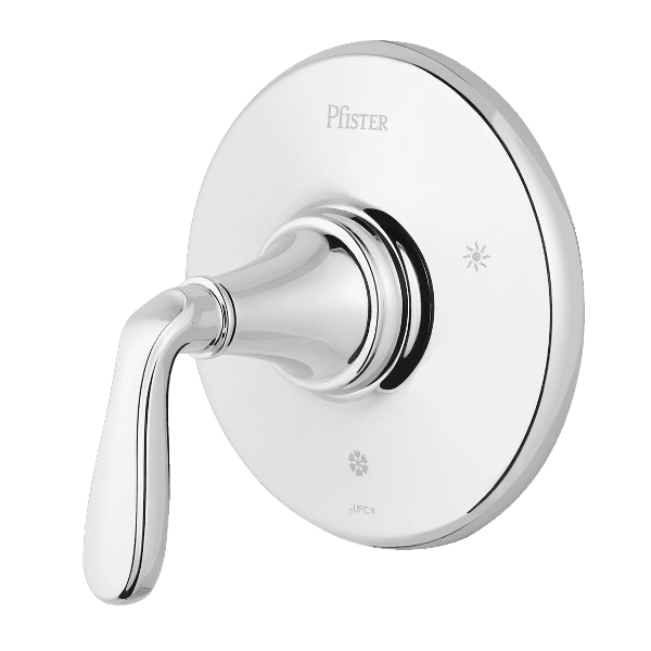 Polished Chrome Wall-Mounted Lever Handle Tub Trim