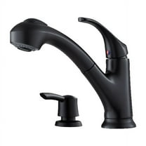 Pfister Shelton 1-Handle Pull-Out Kitchen Faucet with Soap Dispenser in Matte Black