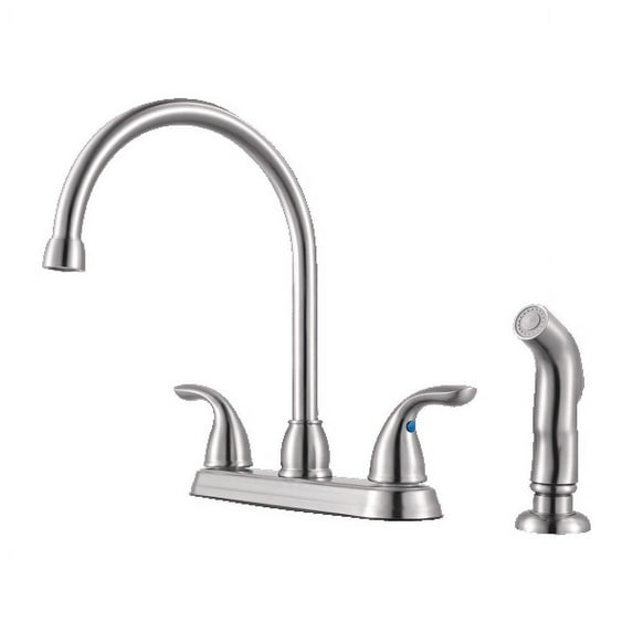 Pfister Two Handle High Arc Kitchen Faucet With Spray SS