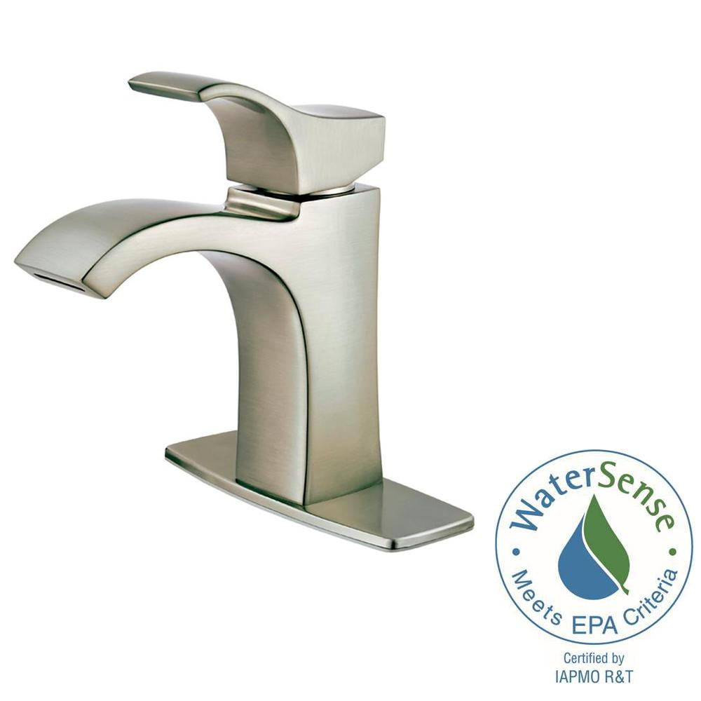 Venturi Spot Defense Brushed Nickel Single Hole Bathroom Faucet