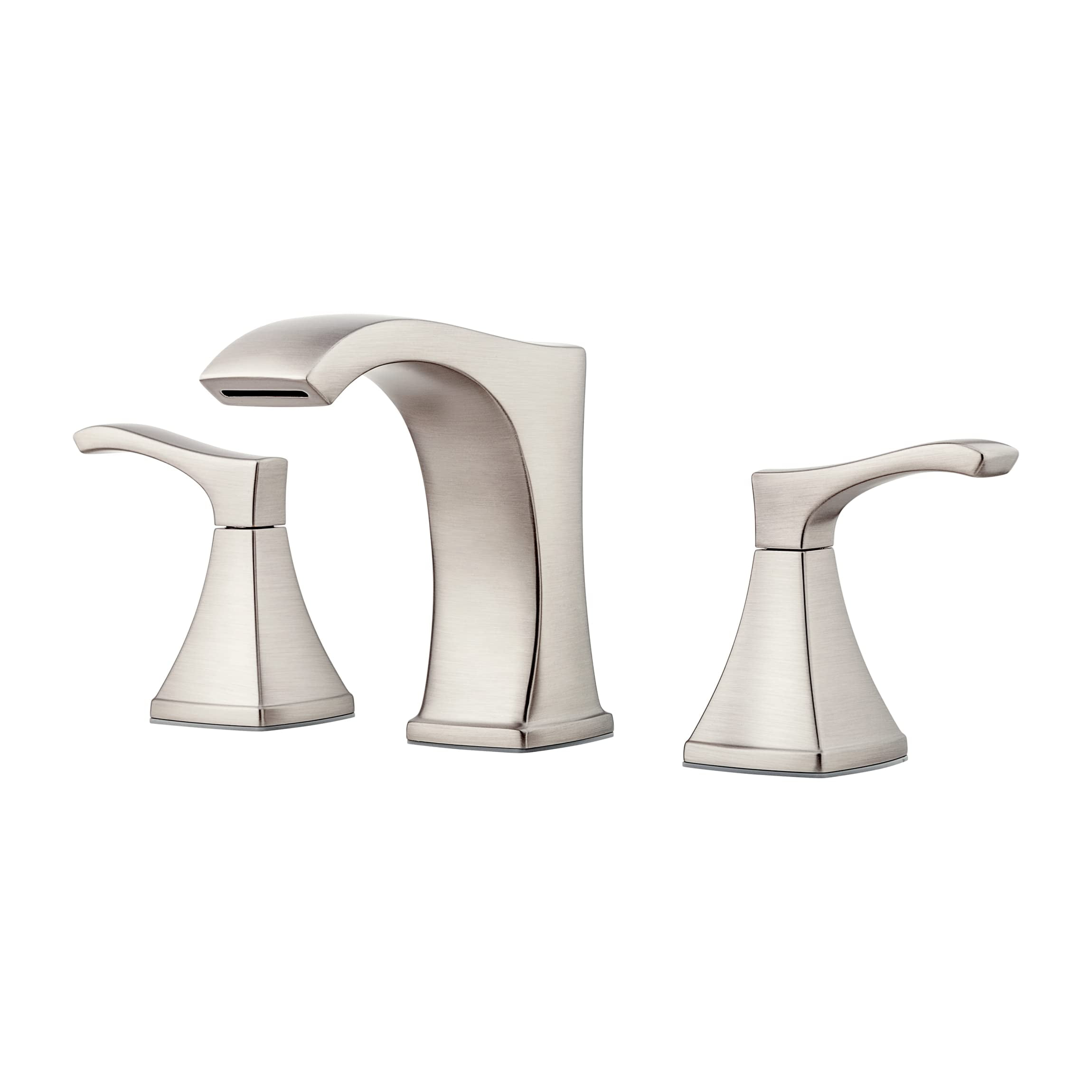 Brushed Nickel 8-Inch Widespread Double Handle Bathroom Faucet
