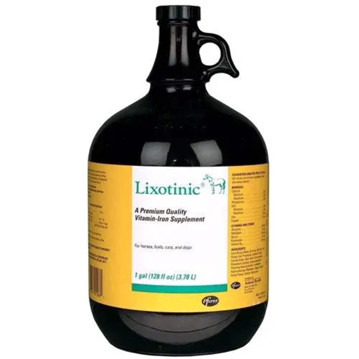 Pfizer Lixotinic Vitamin & Mineral Supplement for Horses, Dogs & Cats 1 Gallon Liquid Nutritional Support
