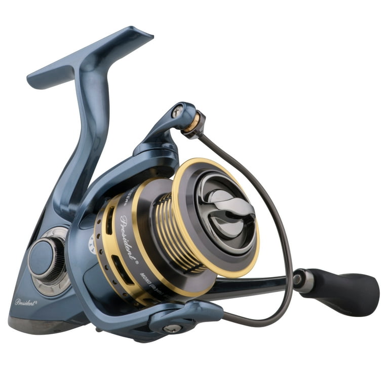 Pflueger President Spinning Reel, Size 35 Fishing Reel, Right/Left Handle  Position, Graphite Body and Rotor, Corrosion-Resistant, Aluminum Spool,  Front Drag System
