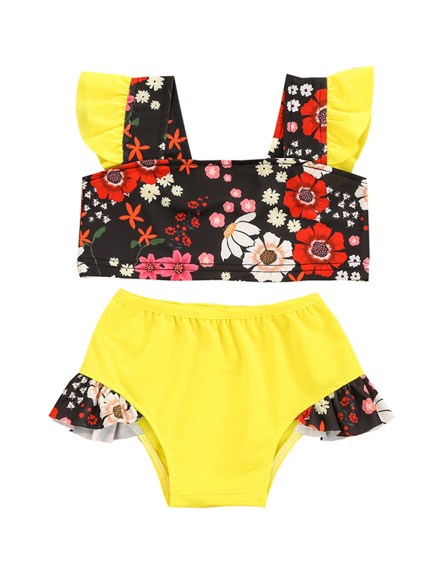 Pfysire Kids Grils Floral Swimwear Bikini Swimsuit Swimming Costume 36