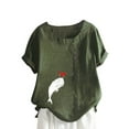 thumbnail image 1 of Pfysire Women Loose Short Sleeve Blouse Tops Buttons Casual T-Shirt #3 Army Green 4XL, 1 of 1