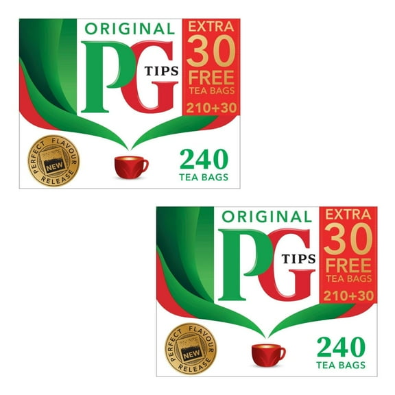 PG Tips Black Tea Non-Pyramid Tea Bags - 240 Count Pack of 2