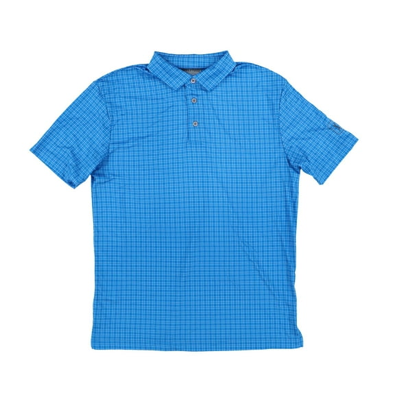 Pga Tour Men's Grid Print Short-Sleeve Polo Golf Shirt Active Hawaiian Surf New