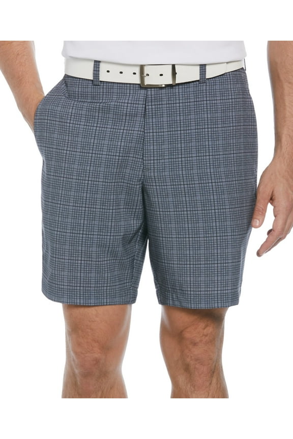 Mens Regular fit Golf Shorts 30 / 8 Inseam Blue Plaid Stretch
