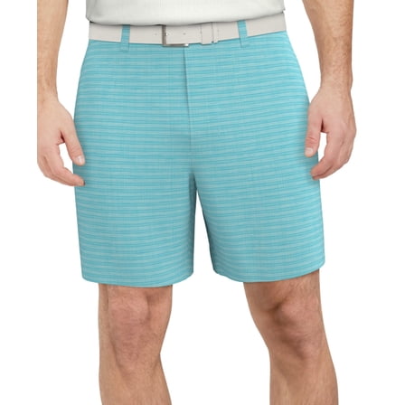 PGA Tour Mens Blue Curacao Striped Golf Shorts 34