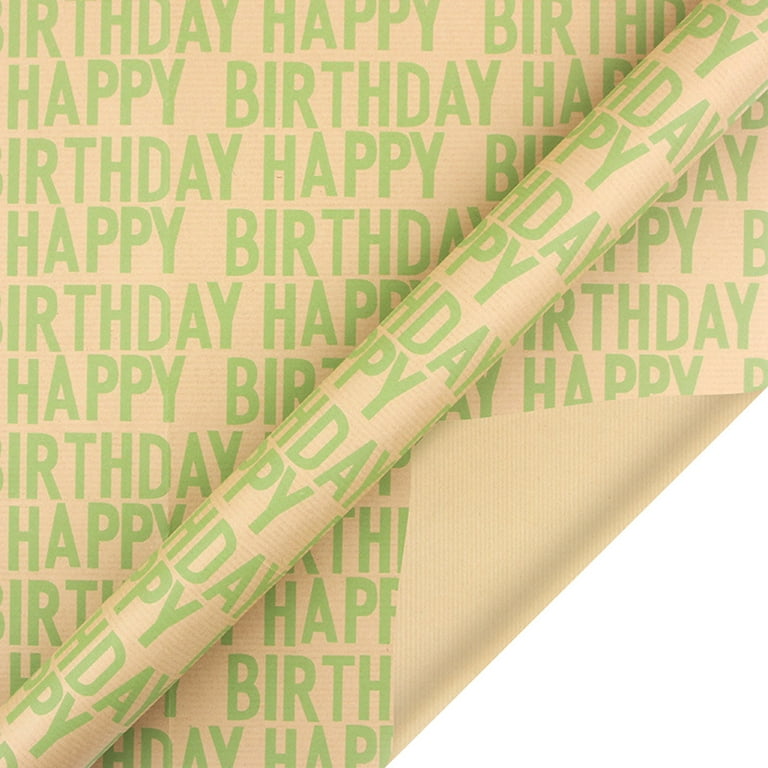 Pgeraug Packing Paper Happy Birthday Kraft Wrapping Paper Retro Gift Wrapping Paper Gift Box Wrapping Paper Gift Wrapping Paper Light Green