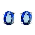 thumbnail image 1 of Pgeraug Dark Blue Diamond Round Stud Earrings for Women, 1 of 4