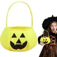 thumbnail image 1 of Pgeraug Halloween Pumpkin Bucket , Candy Bags , Fluorescent Pumpkin Non-Woven Reusable Trick-Or-Treat Tote for Ki-ds, Yellow, 1 of 6