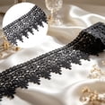 thumbnail image 1 of Pgeraug Lace Trim, 1 Yard 9Cm Wide Floral Sewing Lace, Wedding Dress Embellishment Diy Craft Decor, Black, 1 of 2
