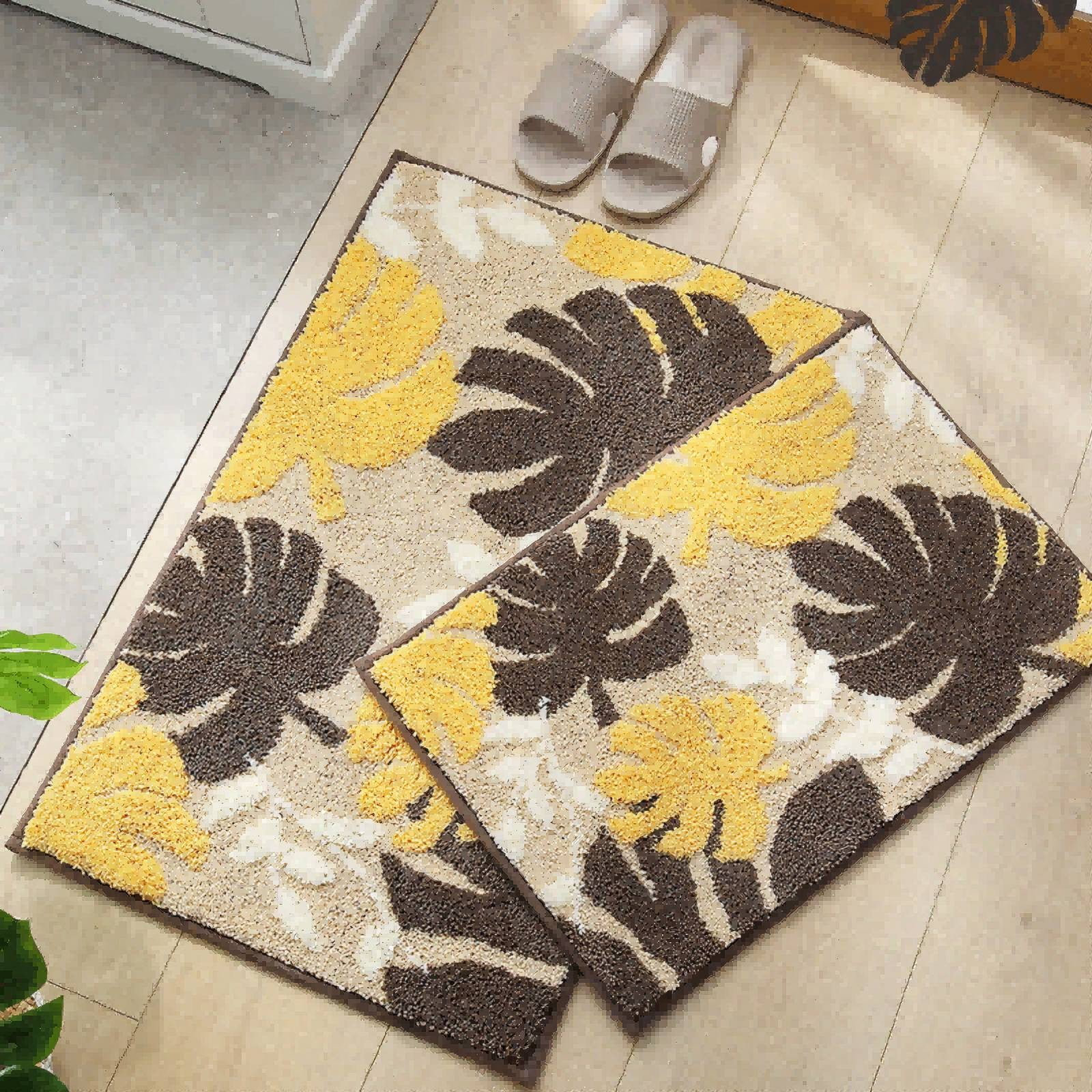 Pgeraug Once for All Sale Delicate Carpet! Leaf Pattern Bathroom Toilet