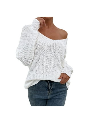 White Off Shoulder Sweater