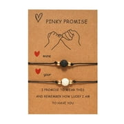 Pgeraug gifts for women Gold Bracelets For Couples Bracelets Friendship Bracelets Paper Card Nylon Rope Adjustable Gift 2 Pieces Womens Bracelets B