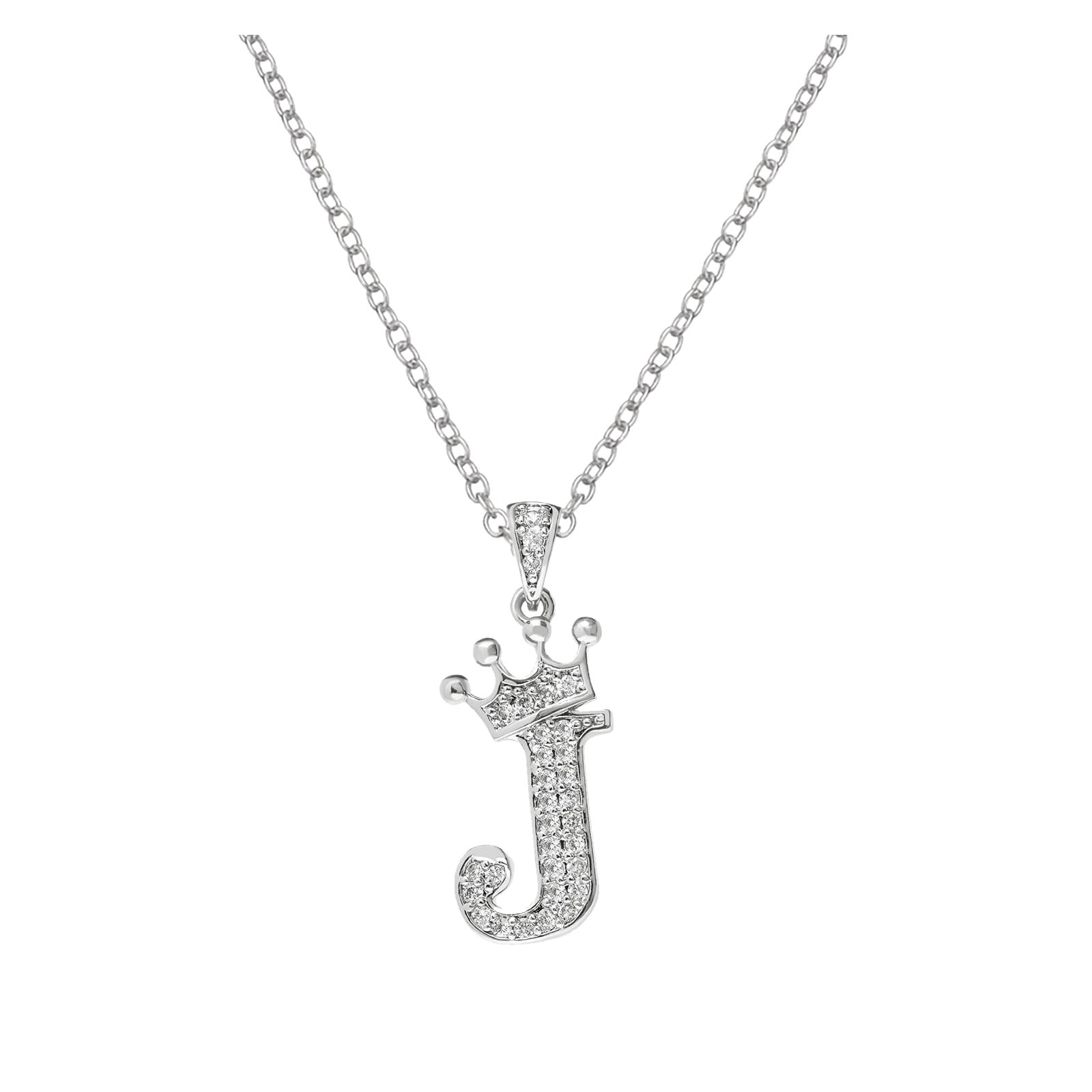 Pgeraug gifts for women 26 English Letters Full Diamond Pendant Necklace For Silver Rhinestone