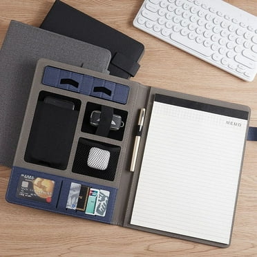 VANLOFE Portfolio Business Folder Padfolio A4 Writing Pad Document Organizer for Men Women Office Conference Notepad Multifunctional Briefcase Notebook Planner Personals Organizer