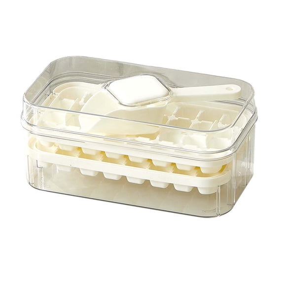Pgyong Ice Tray with Storage Bin – Idea for Summer Home Parties, One Click Release & Double Layer Capacity, Portable with Handle, Food-Grade & Easy Clean, Versatile for Ice and Snack Storage