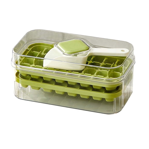 Pgyong Ice Tray with Storage Bin – Idea for Summer Home Parties, One Click Release & Double Layer Capacity, Portable with Handle, Food-Grade & Easy Clean, Versatile for Ice and Snack Storage