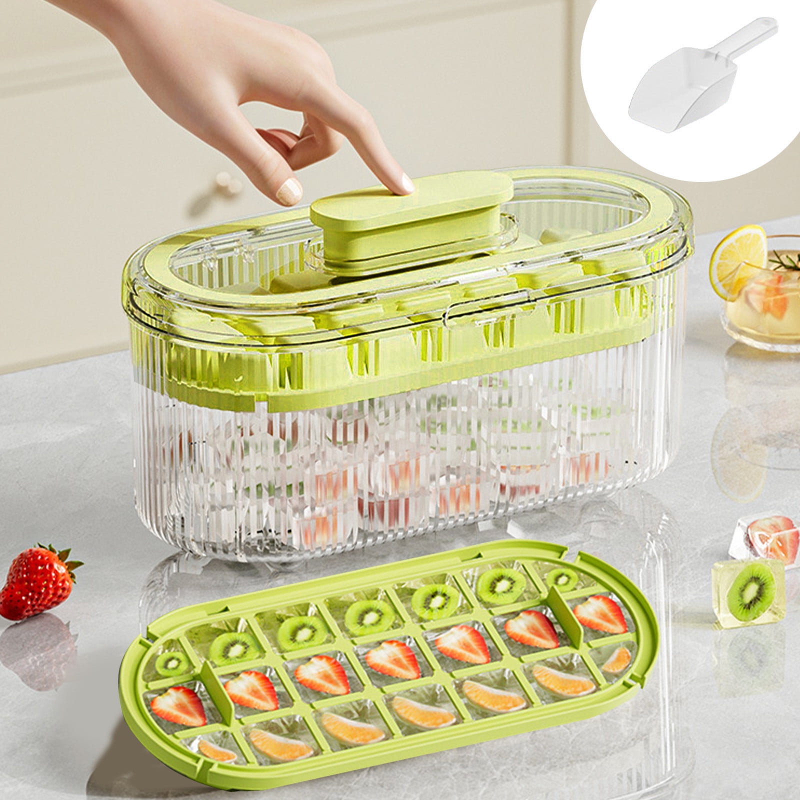 Pgyong One-Click Ice Molds Ice Tray Ice Tray Home-Made Ice Making Box ...