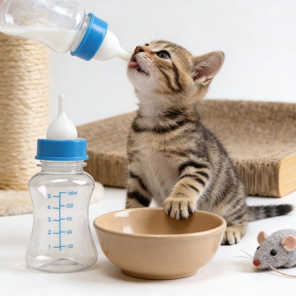 Pgyong Pet Nursing Bottle Kit for Puppies, Kittens, Small Animals | Feeding Set with Multiple Nipples, Hole Puncher & Cleaning Brush | Food-Grade Hand Rearing Care Kit for Newborns