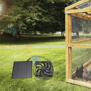 PGYONG Solar Powered Exhaust Fan Kit for Chicken Coops,Greenhouses,Sheds,Pet Houses,and - Make You Cool Black