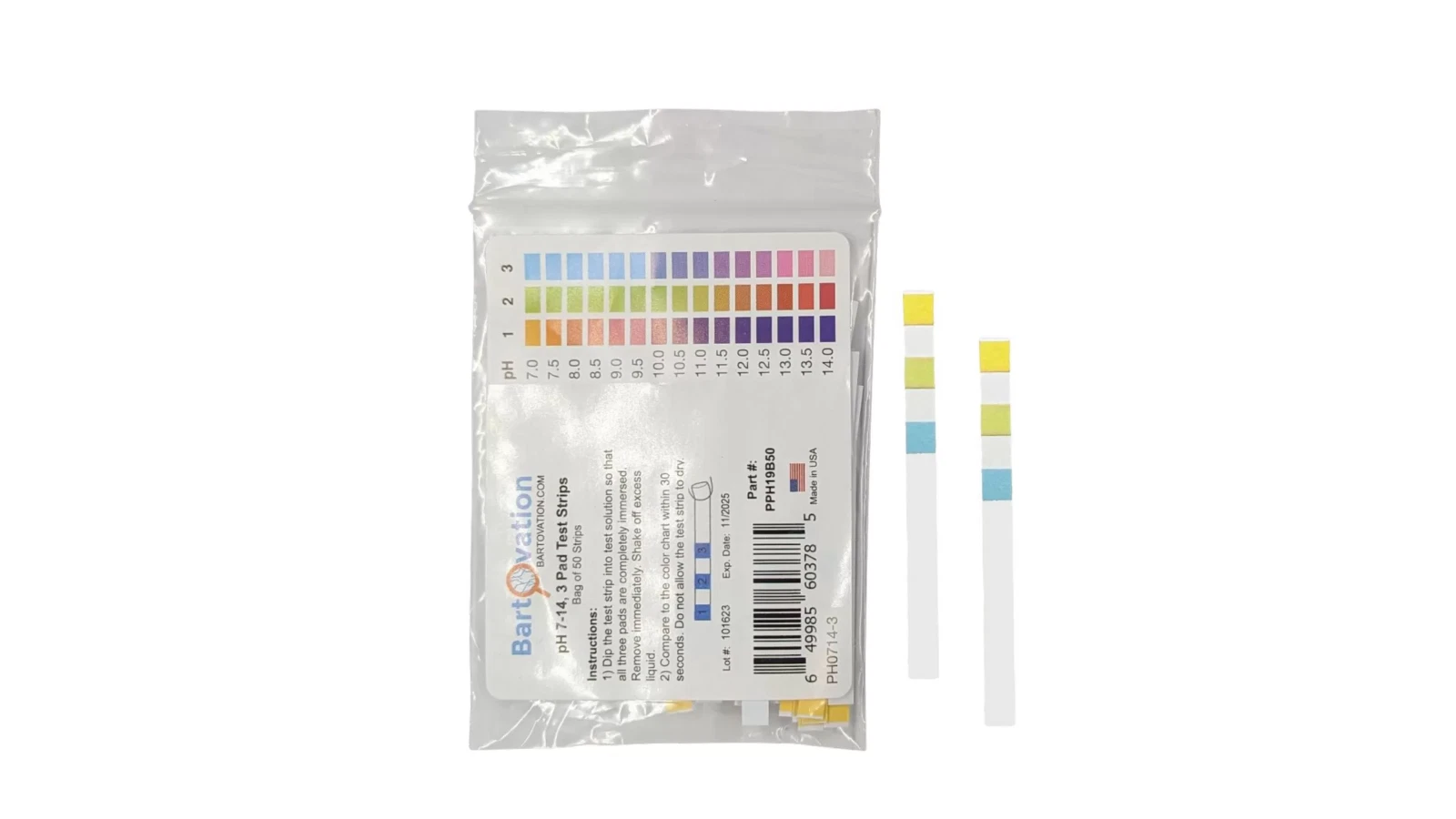 Ph 7-14 Basic 3-Pad Test Strips [Bag Of 50 Strips] - Walmart.com