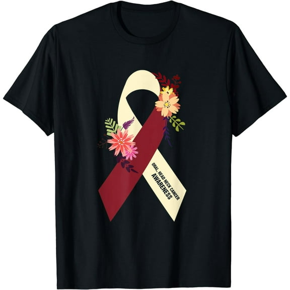 Ph Floral Ribbon Oral Head Neck Cancer Awareness Month T-Shirt