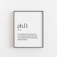 PhD Definition Wall Art Print, Doctorate Graduation Student Office ...
