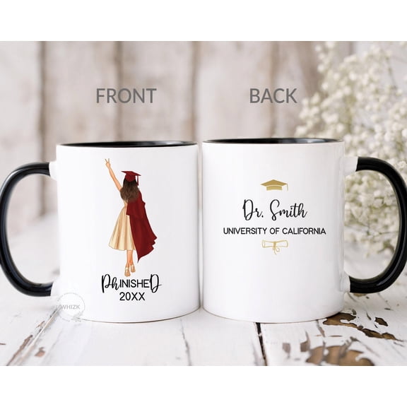 PhD Graduation Gift For Her PhD Mug Personalized Doctorate Graduation Gift PhD Gift PhD Gr