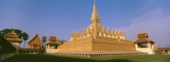 Pha That Luang Temple Vientiane Laos Canvas Art - Panoramic Images (36 x 13)