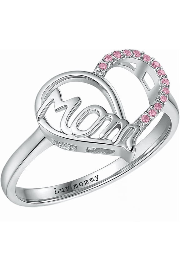 Personalized Birthstone Mothers Rings - 12 Birthstones Engraved Names Women Ring Custom Love Heart Family Rings for Women Gift for Mother's Day Grandma
