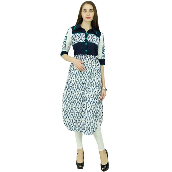 Phagun Bollywood Kurta Clothing Tunic Kurti Top Designer Cotton Dress