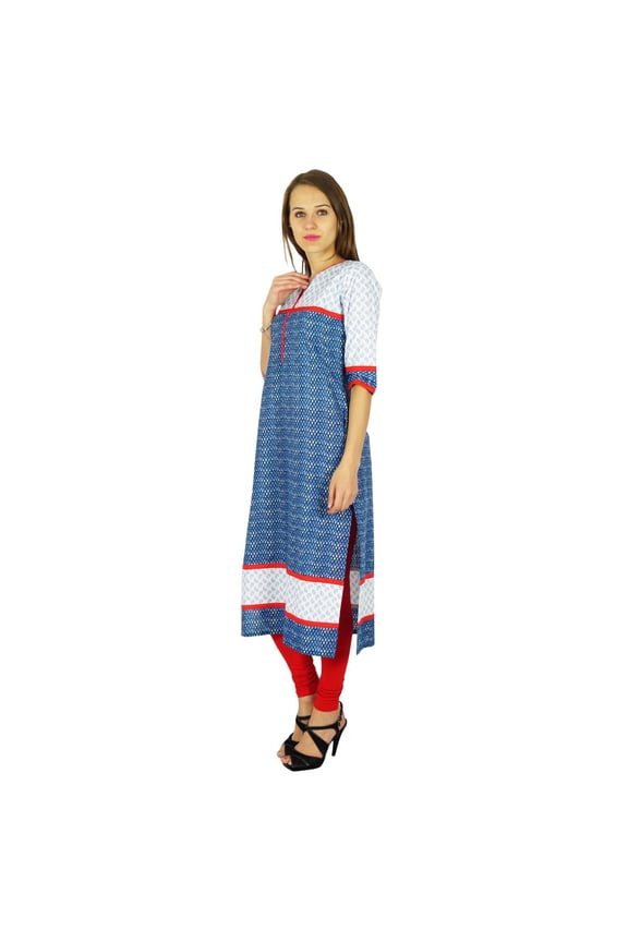 Bollywood Kurta Indian Designer Women Ethnic Kurti Cotton Tunic Dress