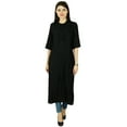 thumbnail image 1 of Phagun Casual Kurti Women Rayon Ethnic Designer Solid Bollywood Tunic Dress, 1 of 3