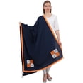 thumbnail image 1 of Phagun Cotton Cambric Designer Dupatta Long Stole Hijab Scarf For Women-Navy Blue, 1 of 5