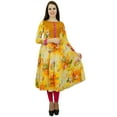 thumbnail image 1 of Phagun Cotton Ethnic Women Kurta 3/4 Sleeve Designer Anarkali Floral Kurti Dress, 1 of 5