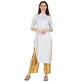 thumbnail image 1 of Phagun Cotton Kurta Palazzo Set, Solid Ethnic Kurti Printed Pant Co-Ord Set For Women, 1 of 8