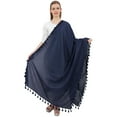 thumbnail image 1 of Phagun Cotton Neck Wrap Indian Dupatta Chunni Long Stole Tassel Scarf-Navy Blue, 1 of 5