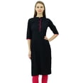 thumbnail image 1 of Phagun Cotton Plain Kurti Designer Tunic Mandarin Collar Ethnic Casual Kurta Blouse, 1 of 1