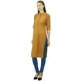 thumbnail image 1 of Phagun Cotton Plain Kurti Tunic Mandarin Collar Ethnic Casual Kurta Blouse, 1 of 2