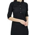 thumbnail image 1 of Phagun Cotton Plain Kurti Tunic Mandarin Collar Ethnic Casual Kurta Blouse, 1 of 1