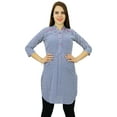 thumbnail image 1 of Phagun Cotton Polka Dot Print Kurti Ethnic Designer Women Kurta Casual Dress, 1 of 7