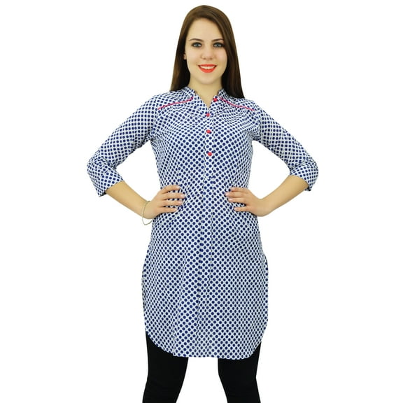 Phagun Cotton Polka Dot Print Kurti Ethnic Designer Women Kurta Casual Dress