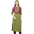 thumbnail image 1 of Phagun Cotton Straight Kurti Tunic With Front Button Casual Kurta, 1 of 8