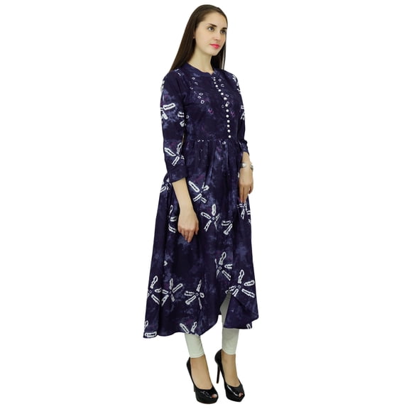 Phagun Cotton Tie-Dyed Designer Women Kurta Ethnic Top Tunic Dress Anarkali Kurti