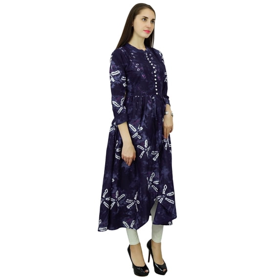 Phagun Cotton Tie-Dyed Designer Women Kurta Ethnic Top Tunic Dress Anarkali Kurti