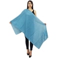 thumbnail image 1 of Phagun Cotton Voile Long Women Scarf Floral Printed Sarong Stole Dupatta-Light Blue, 1 of 1